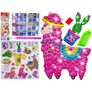 Haft Diamentowy Mozaika Diamentowa Naklejki ALPAKA LAMA Zestaw 20 Naklejek