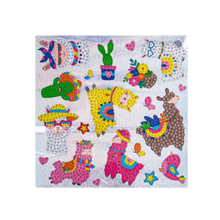 Haft Diamentowy Mozaika Diamentowa Naklejki ALPAKA LAMA Zestaw 20 Naklejek