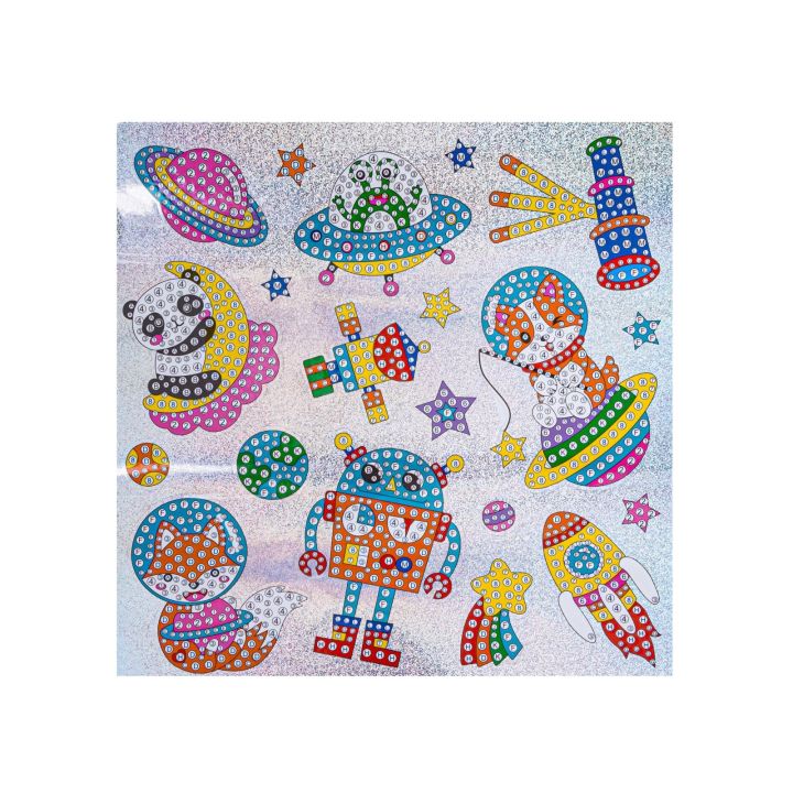 Haft Diamentowy Mozaika Diamentowa Naklejki KOSMOS Zestaw 20 Naklejek