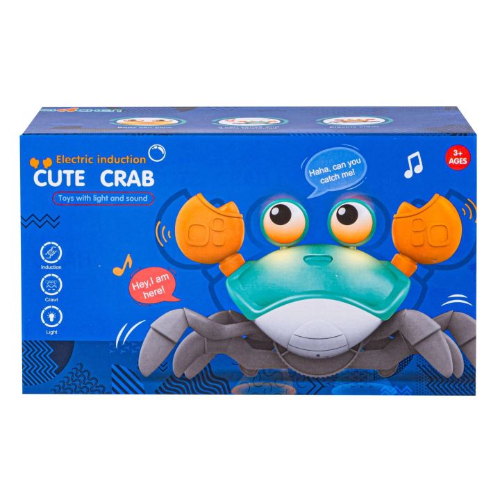 Uciekający Pełzający Krab, Interaktywna Zabawka, Świeci, Gra melodie Robot ŻÓŁTY
