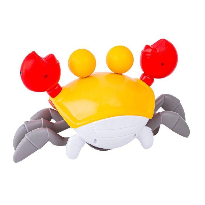 Uciekający Pełzający Krab, Interaktywna Zabawka, Świeci, Gra melodie Robot ŻÓŁTY
