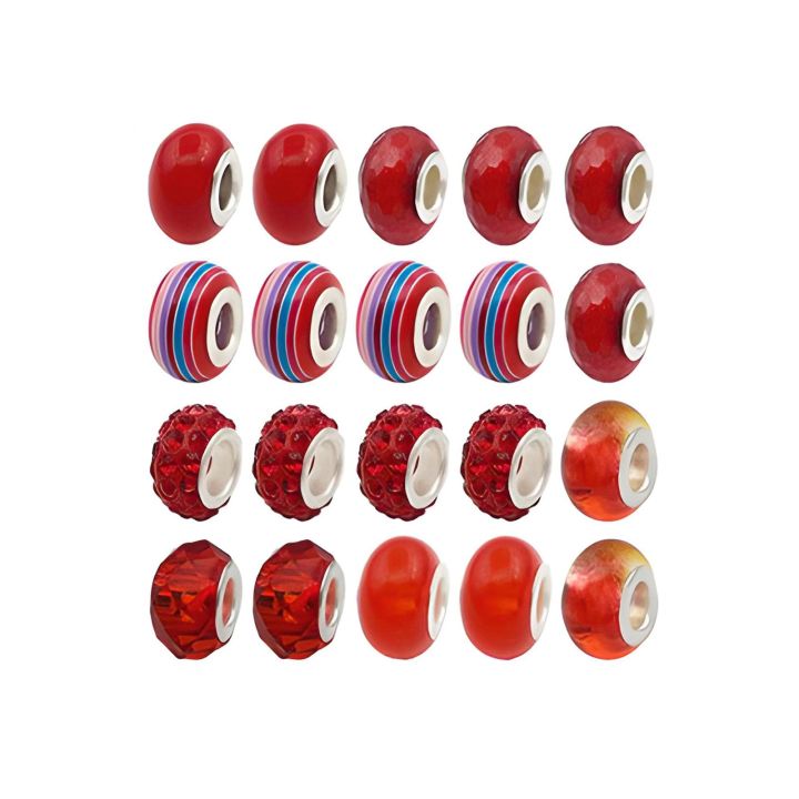 Zestaw Do Tworzenia Robienia Biżuterii, Bransoletek, Charmsy, Zawieszki, Koraliki ODCIENIE CZERWIENI