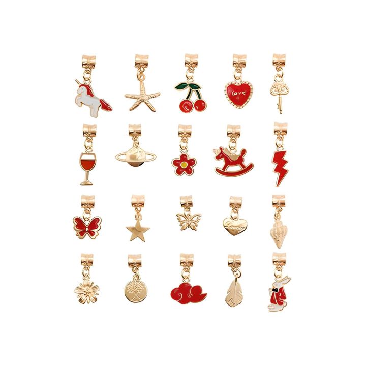 Zestaw Do Tworzenia Robienia Biżuterii, Bransoletek, Charmsy, Zawieszki, Koraliki ODCIENIE CZERWIENI