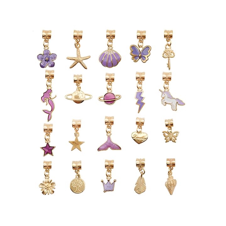 Zestaw Do Tworzenia Robienia Biżuterii, Bransoletek, Charmsy, Zawieszki, Koraliki ODCIENIE FIOLETU