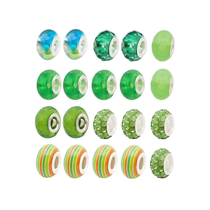 Zestaw Do Tworzenia Robienia Biżuterii, Bransoletek, Charmsy, Zawieszki, Koraliki ODCIENIE ZIELENI