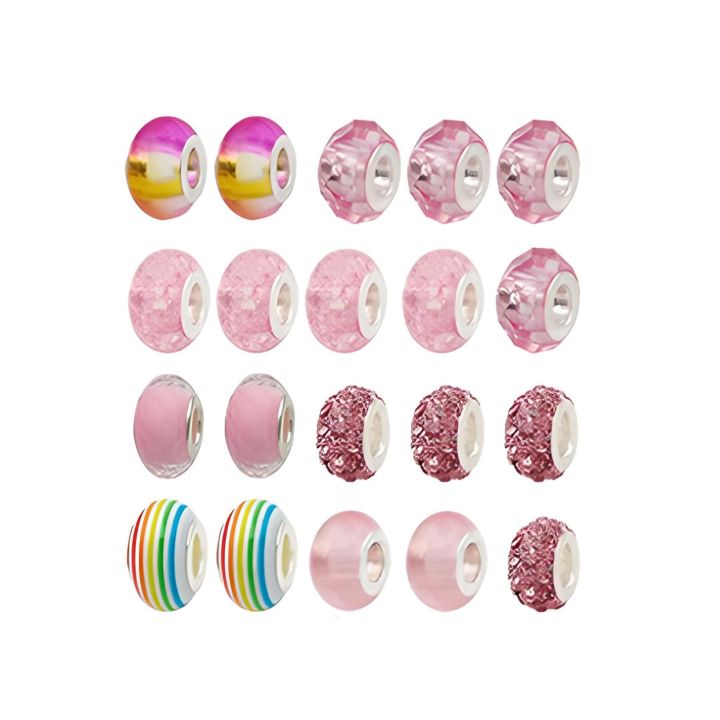 Zestaw Do Tworzenia Robienia Biżuterii, Bransoletek, Charmsy, Zawieszki, Koraliki ODCIENIE RÓŻU