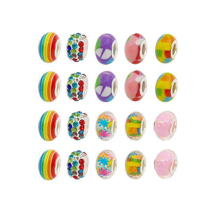 Zestaw Do Tworzenia Robienia Biżuterii, Bransoletek, Charmsy, Zawieszki, Koraliki TĘCZOWE KOLORY