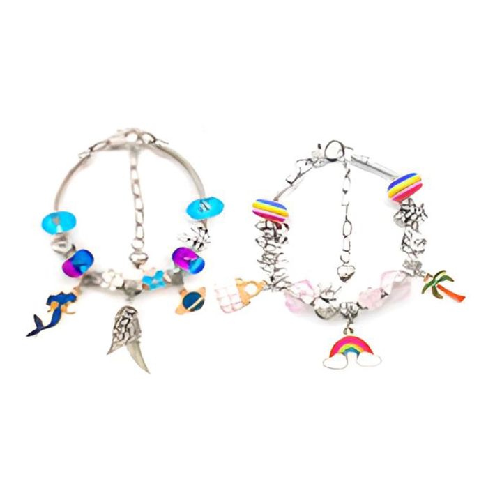 Zestaw Do Tworzenia Robienia Biżuterii, Bransoletek, Charmsy, Zawieszki, Koraliki w paski, MIX