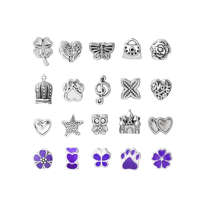 Zestaw Do Tworzenia Robienia Biżuterii, Bransoletek, Charmsy, Zawieszki, Koraliki ODCIENIE FIOLETU + Etui