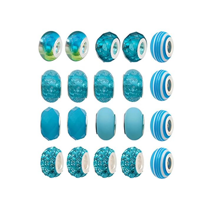 Zestaw Do Tworzenia Robienia Biżuterii, Bransoletek, Charmsy, Zawieszki, Koraliki ODCIENIE NIEBIESKIEGO + Etui