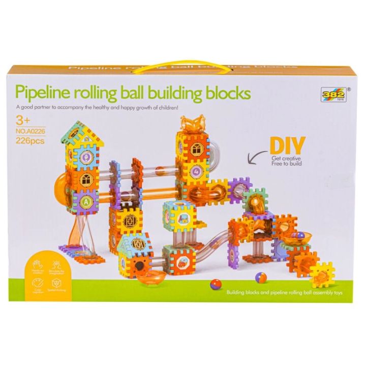 Klocki Konstrukcyjne, Tor Kulkowy Dla Kulek 226 Elementów Kulodrom Przecena 1