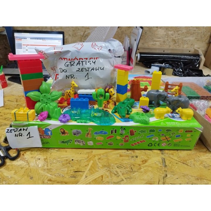 Edukacyjne Klocki  - Duże ZOO - ponad 110 Elementów