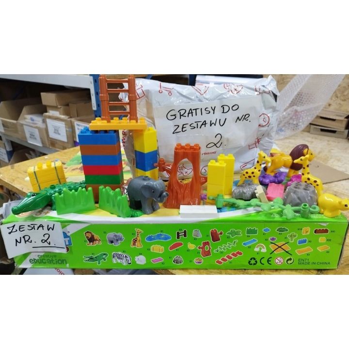 Edukacyjne Klocki - Duże ZOO - Ponad 110 Elementów Zestaw 2