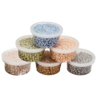 Koraliki Do Prasowania 3000szt, Prasowanki, Do Prasowanek, 6 Kolorów, Zapas - PASTELOWE SZAROŚCI I BEŻE