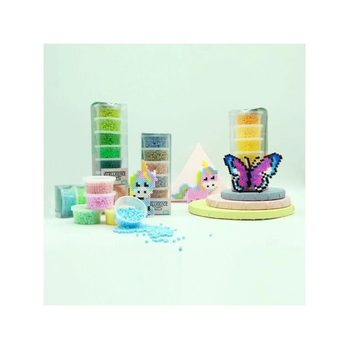 Koraliki Do Prasowania 3000szt, Prasowanki, Do Prasowanek, 6 Kolorów, Zapas - PASTELOWE SZAROŚCI I BEŻE