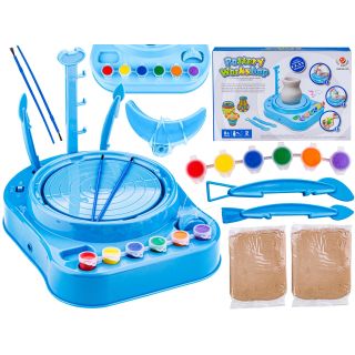 Koło Garncarskie NIEBIESKIE - Mały Artysta - farbki, masa, koło, narzędzia