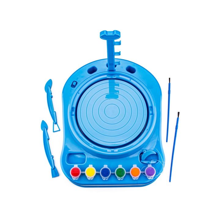 Koło Garncarskie NIEBIESKIE - Mały Artysta - farbki, masa, koło, narzędzia