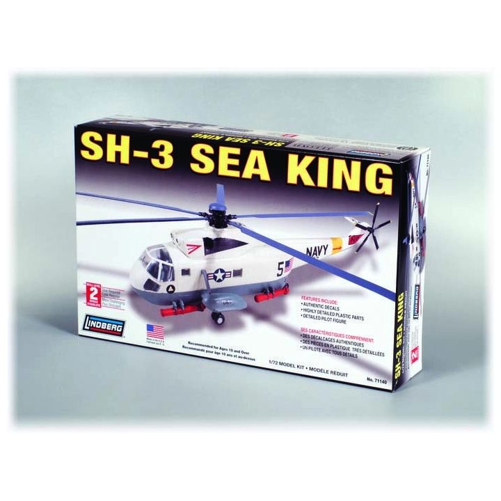 SH-3 Sea King (Sikorsky S-61) – Śmigłowiec wojskowy USA | Model plastikowy do sklejania Lindberg (skala 1:72)